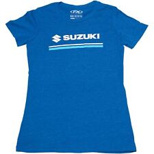 Factory Effex Women's Suzuki Stripes Tee Shirt - Royal Blue - Medium 22-87432 picture