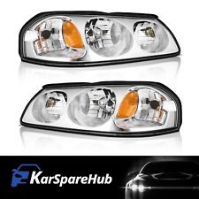 Headlights For 2000-2005 Chevy Impala 00-05 Chrome Headlamps LH+RH Pair picture
