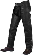 Motorcycle Black Mens Genuine Leather Riding Biker Chaps picture