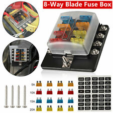 8-Way Blade Fuse Box Block Holder LED Indicator 12V 32V Car Marine Waterproof US picture