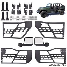Fit For 07-18 Jeep Wrangler JK 4 Door Front+Rear Side Tube Doors & Side Mirrors picture