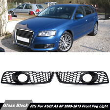 Mesh Honeycomb Bumper Fog Light Grill Grille Cover For 2009-2013 Audi A3 8P picture