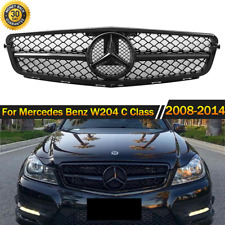 Polish Black AMG Style Grille Grill For Mercedes Benz W204 C250 C280 C300 08-14 picture