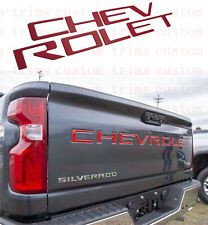 Red Raised Tailgate Letters for 2019-2021 Chevrolet Silverado 1500 2500 3500  picture