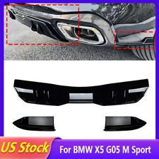 3x Gloss Black Rear Bumper Diffuser Lip Kit Fit for 2019-2024 BMW X5 G05 M Sport picture