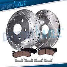 305mm Front Drilled Disc Rotor + Brake Pad for Chevy Suburban GMC Yukon XL 1500 picture