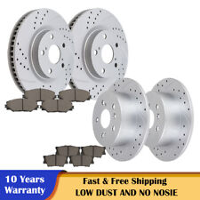 296mm Front Rear Slotted Disc Rotors and Brake Pads for 2006- 2018 Toyota Rav4 picture