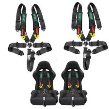 Pair 5 Point Racing Harness Camlock Quick Release Safety Seat Belt Black ATV UTV picture