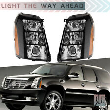 For 07-14 Cadillac Escalade HID Projector Headlight Black w/o Bulb&Ballast RH+LH picture