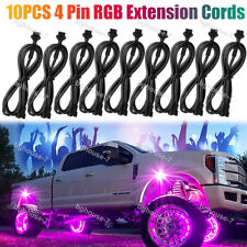 10 x 4 Pin Extension Cable For RGB LED Rock Light Underbody Glow Neon Lamp Truck picture