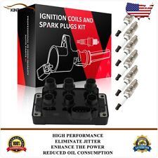 Ignition Coil & Iridium Spark Plugs Kit For 1994-1999 Ford Mustang V6 3.8L picture