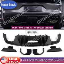 For Ford Mustang 15-17 GT500 Style Rear Diffuser Bumper Lip Spoiler Matte Black picture