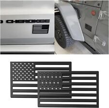 2pcs Black American USA Flag Emblem 3D Decal Sticker Badge For Car Truck SUV picture