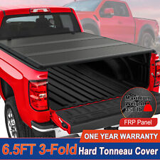 6.5/6.6FT FRP Hard 3-Fold Tonneau Cover For 2007-2024 Toyota Tundra Bed Truck picture