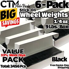 6-Box 1/4oz Black Balance Wheel Weights Stick-on Adhesive Tape Lead-Free 54 lbs picture