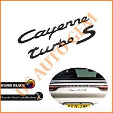 Gloss Black Porsche Cayenne Turbo S Letters Rear Badge Emblem Deck Lid OEM picture