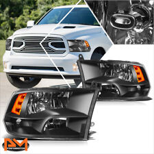For 09-12 Dodge Ram 1500-3500 Factory Style Headlights Lamp Amber Corner Black picture