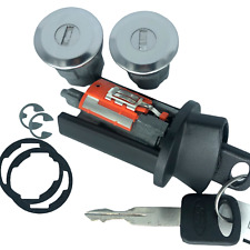 Ford Mazda Ignition Key Switch Cylinder Tumbler & Chrome Door Lock Set 2 Keys picture