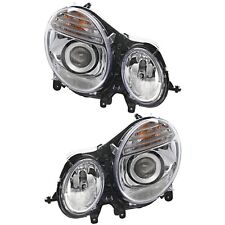 Headlights Driving Head lights Headlamps Set of 2  Driver & Passenger Side Pair picture