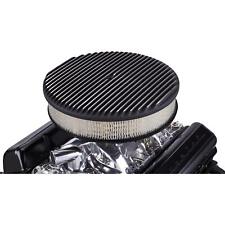 14 Inch Fully Finned Round Air Cleaner Set, Black Aluminum picture