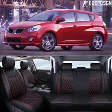 For 2003-2010 Pontiac Vibe Car Seat Cover Full Set Front + Rear Cushion Leather picture