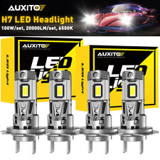 4Pcs H7 LED Headlight Combo Bulbs Kit High + Low Beam 6500K Super White Bright picture