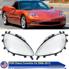 For 2005-2013 Chevy C6 Corvette 2X Front Headlight Lens Cover Clear Replacement picture