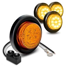 4pc 2-Inch DOT Amber Round Trailer LED Marker Lights w/ Grommet for Truck picture