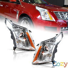 Fit For 2010-2016 Cadillac SRX Halogen Projector Headlights Chrome W/ Bulbs Pair picture