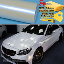 Gloss Pearl White Color Change to Purple Vinyl Film Wrap Bubble Free Air Release picture