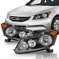 For Black 2008-2012 Honda Accord 4-Door Sedan Headlights Headlamps Left+Right picture