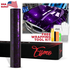 ESSMO PET Marble Forged Gloss Carbon Fiber Royal Purple Vehicle Vinyl Wrap Decal picture