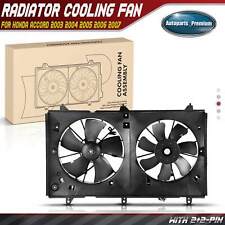 Dual Engine Radiator Cooling Fan with Shroud Assembly for Honda Accord 2003-2007 picture