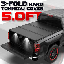 5FT 3-Fold Hard Solid Truck Bed Tonneau Cover for 2019-24 Ford Ranger Waterproof picture