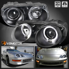 Black Fits 1998-2001 Acura Integra LED Halo Projector Headlights Lamp Left+Right picture