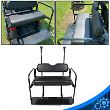 For Club Car Precedent Golf Cart Flip Rear Back Seat Kit *BLACK SEAT CUSHIONS* picture