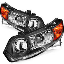 Headlights Assembly For 2006-2011 Honda Civic Coupe 2-Door Pair Black Headlamps picture