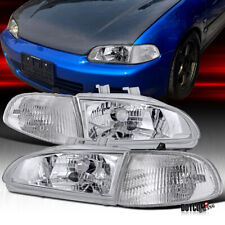 Fit 1992-1995 Honda Civic EG Clear Headlights Corner Signal Lamps Lights Pair picture