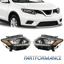 For 2014 2015 2016 Nissan Rogue Halogen w/LED DRL Headlights Headlamp Left+Right picture