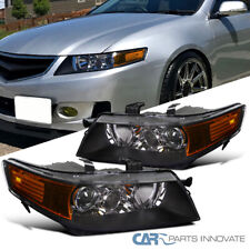 Fits 04-05 Acura TSX 4Dr Sedan Replacement Black Projector Headlights Headlamps picture