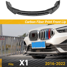 Fits 2016-22 BMW X1 F48 Carbon Fiber Print Front Bumper Lip Splitter Spoiler Kit picture