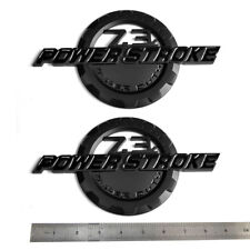 2x OEM Black 7.3L Powerstroke Emblem POWER STROKE SUPER DUTY Badge F fits F250 picture