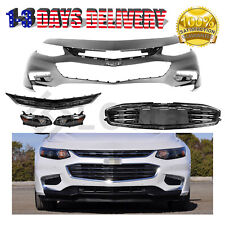 5 PCS Front Bumper Cover & Grille & Halogen Headlight For 2016-2018 Chevy Malibu picture