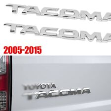 2x GLOSS SILVER DOOR SIDE EMBLEM  FOR TACOMA 2005-15 LEFT RIGHT NAMEPLATE BADGE picture