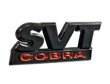 1999-2002 Ford Mustang Cobra SVT Rear Trunk Emblem - Glossy Black with Red Trim picture