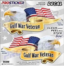  ProSticker 958M (One Pair) American Flag Gulf War Veteran Decals Stickers picture