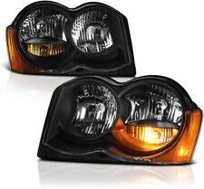 For 2008-2010 Jeep Grand Cherokee Halogen Black Headlights Headlamps LH+RH picture