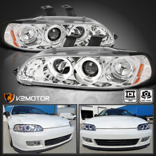 Clear Fits 1992-1995 Honda Civic 2/3/4Dr LED Halo Projector Headlights Lamps L+R picture