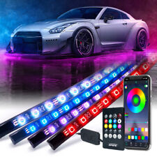 4Pcs RGB Light Strip Underglow LED Kit Remote & Bluetooth APP Neon Lights Deco picture