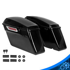 Painted Vivid Black Hard Saddlebags For Harley Touring Road King Glide 2014-2024 picture